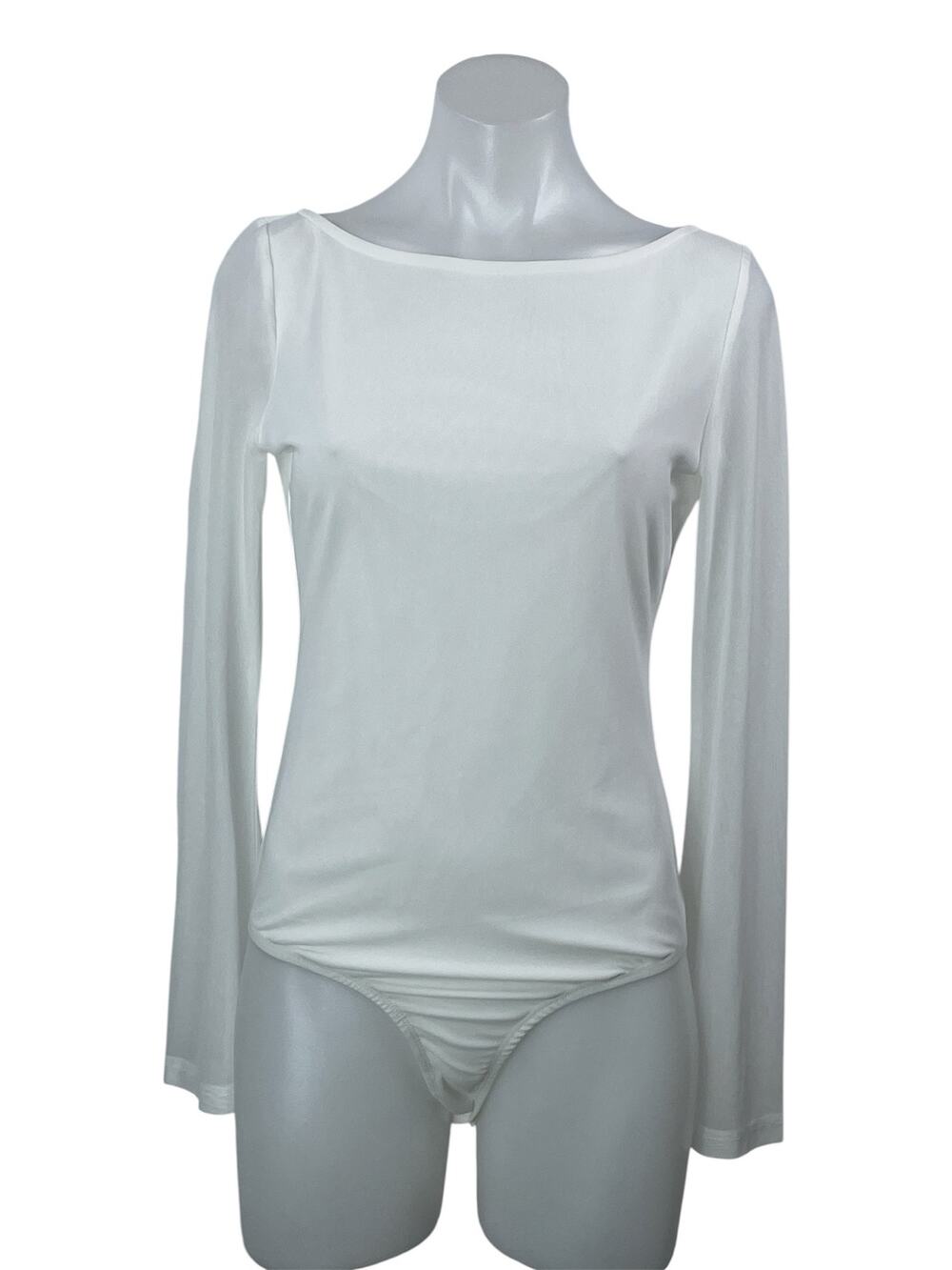 NEW Princess Polly Lukea White Boat Neck Open Back Long Sleeve Bodysuit Top 6